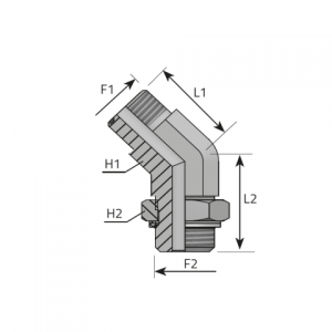 45° adjustable Adapter male ORFS – male UNF with O-ring. (QMO..MOU)